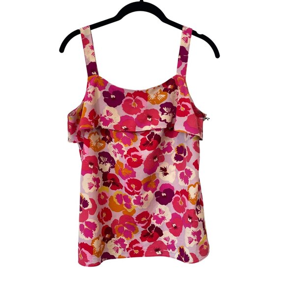 Cabi Footloose Camisole Size XS Floral Print Ruffled Double Layer Bohemian NEW - Picture 2 of 9